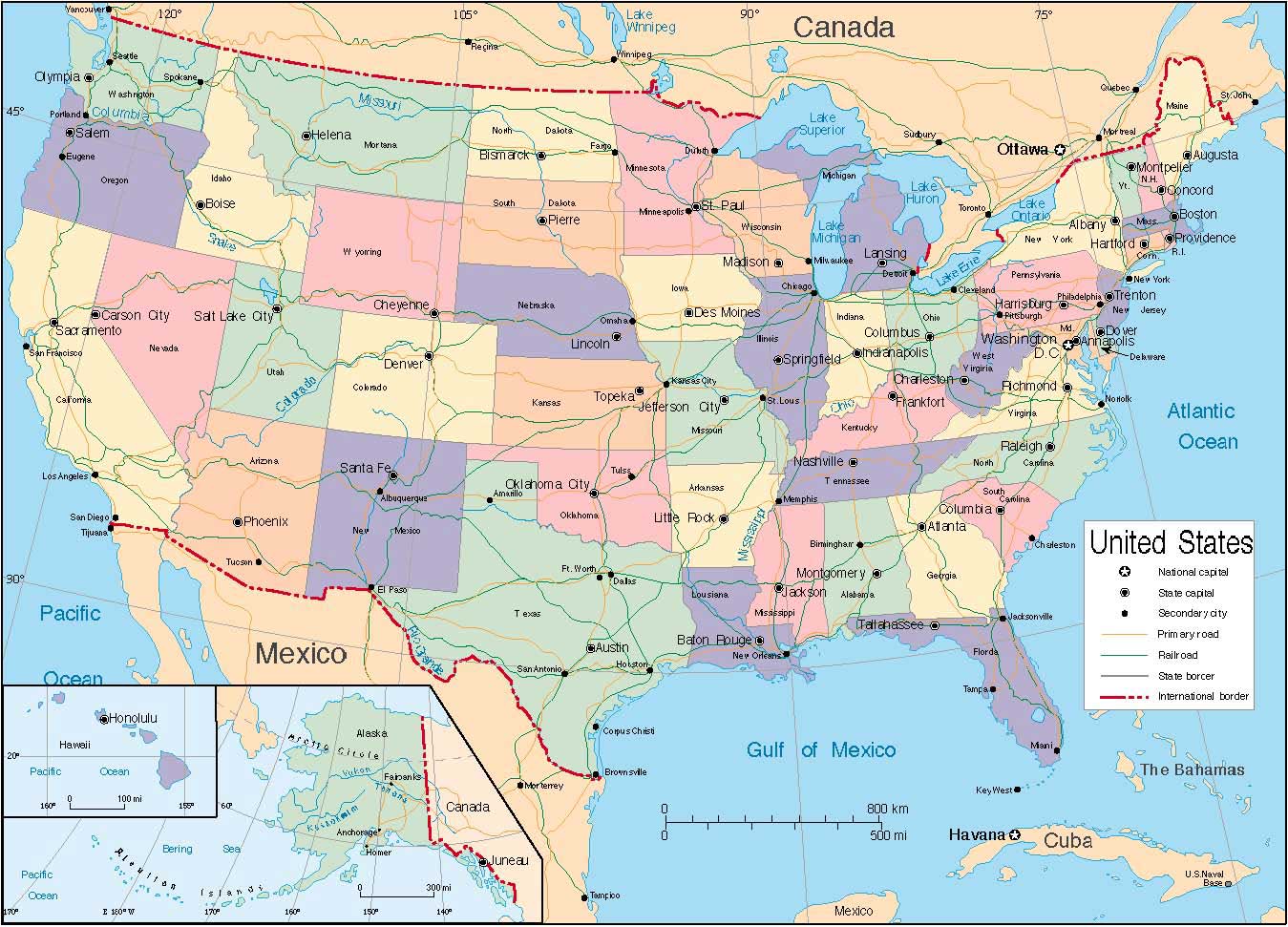 административная карта США